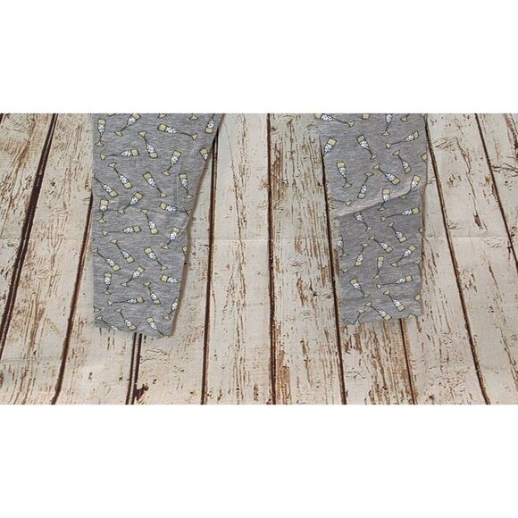 Asos Womens Size 4 Black Gray Champagne Glass Short Sleeve Pajama Top Bottom Set - Picture 8 of 12